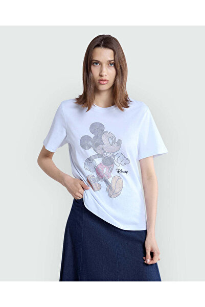 Ovs تيشيرت ميكي ماوس جرافيكي باللون الأبيض من