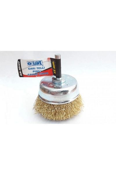 PRATİKOBA Hawk HA10147 Pin Yellow Wire Bowl Brush 65 mm