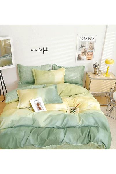 CHIRASO FINE Cotton Bedding Set, ELASTIC Sheet 180x200+25cm, Duvet Cover 200x230cm 4 Pillowcases