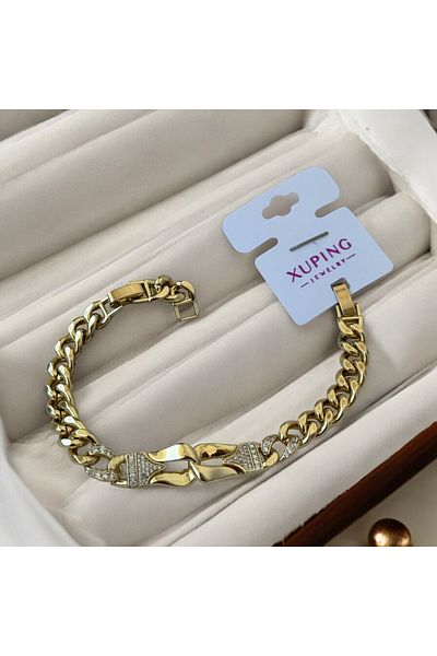 İNN JEWELLERY سوار Xuping مضاد للتشويه ومضاد للحساسية مع شكل جورميه (ضمان المستورد لمدة عامين)