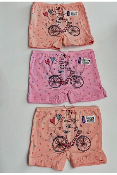 ÇEÇEN HOME (3 Pcs)Girl's Patterned Mini Shorts, Patterned Boxer
