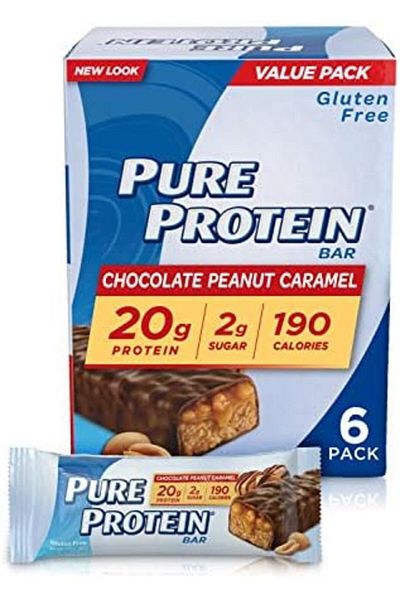 Pure Protein Chocolate Peanut Butter Bar (50 Grams x Box of 6pcs) - With 20g Protein + 200 Calories