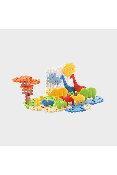 Marioinex Construction set, Wild animals, Safari, 50 pieces, Mini Waffles,