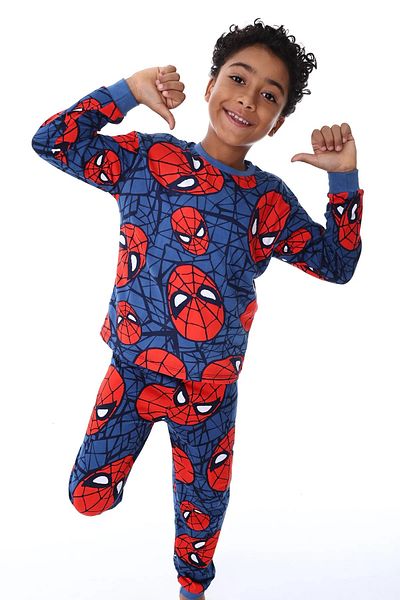 bunny hopp 100% Cotton Boys' Pajama Set |   Long Sleeve Cuffed Patterned Combed Cotton