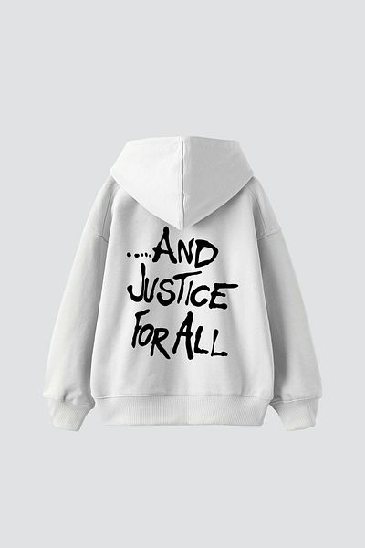 Sekizbiraltı Metallica And Justice For All Printed Oversize Unisex Λευκό φούτερ