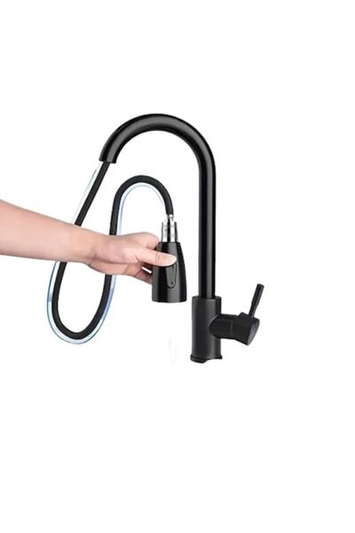 GLIMATECH Baterie sanitară pentru bucătărie cu duș retractabil și gură de scu...