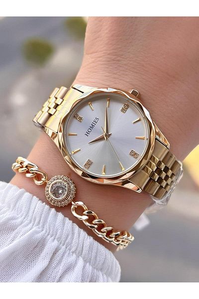 Homies Steel Cord 2 Years Warranty 30 Mt Water Resistant Women Wrist Watch+Bracelet Hm.33S01.2