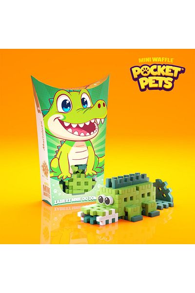 Marioinex Travel construction set, Crocodile, 34 pieces, Micro Waffles,