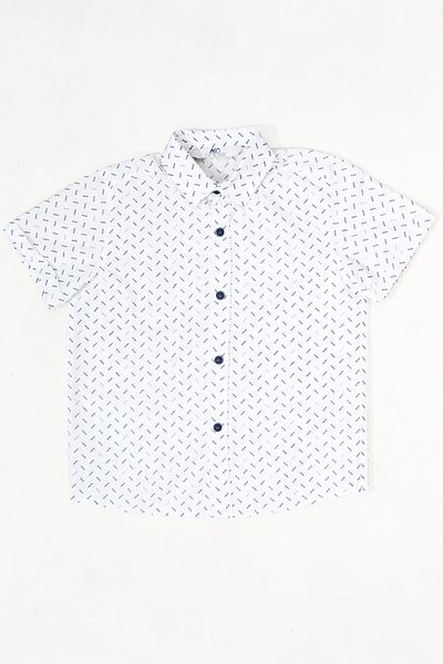 ASG TEKSTİL White Color Gray Striped Patterned Short Sleeve Children's Shirt