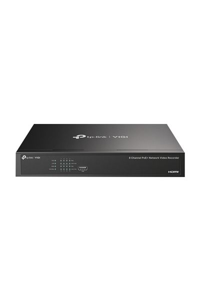 TP-LINK 4K NVR, 8 channels max. 8MP, 8 PoE ports, PoE 53W, Audio IN/OUT, 1 x SATA, 1U - VIGI VIGINVR1008H-8P