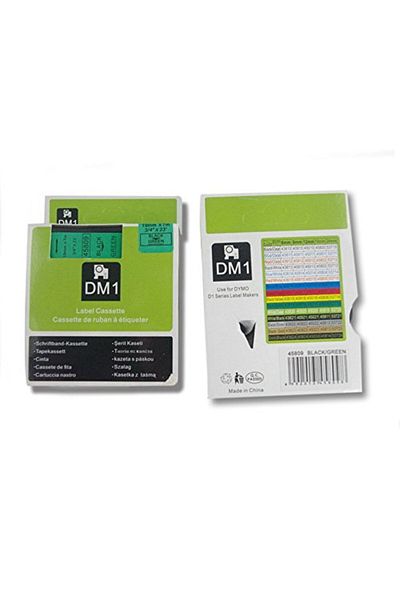 PUUN Dymo D1 45809 S0720890 19 mm Black Writing Strip Label Cassette to Compatible Green Label