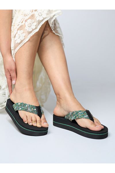 HANOX Talia Retro Wedge Heel Women's Flip Flops Beach Slippers Flip Flops (4.5) cm