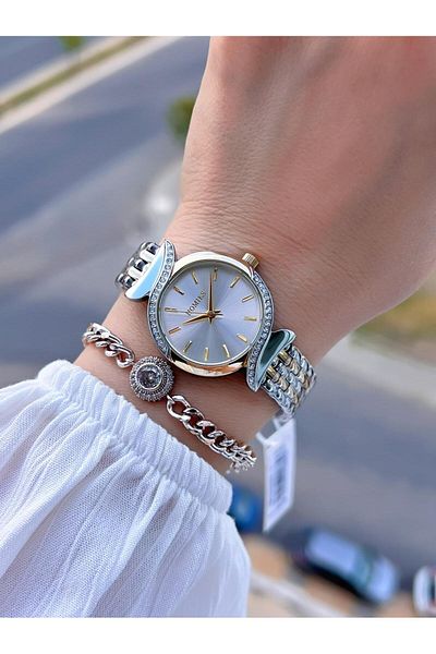 Homies Steel Cord 2 Years Warranty 30 Mt Water Resistant Women Wrist Watch+Bracelet Hm.B60S01.3