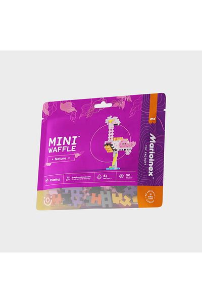 Marioinex Construction set, Flamingo, 50 pieces, Mini Waffles,
