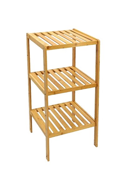 rexa رف تخزين خشبي بثلاث طبقات، بني، 35×80×22 سم