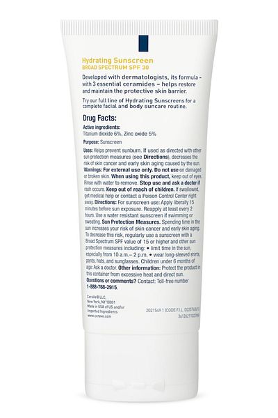 CeraVe Hydrating Sunscreen Face Lotion Broad Spectrum SPF 30