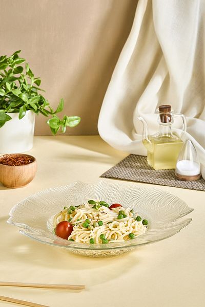 Lora Bianca Luciana Glass Pasta Plate