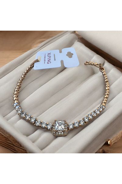 İNN JEWELLERY Xuping Bracelet Anti-Tarnish Anti-Allergic Baguette Figure (2 Years Importor Warranty)