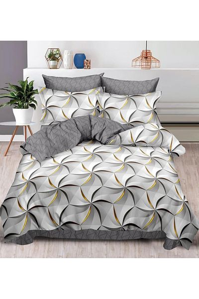 CHIRASO FINE Cotton Bedding Set, ELASTIC Sheet 180x200+25cm, Duvet Cover 200x230cm 4 Pillowcases
