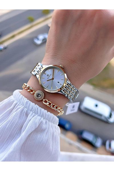 Homies Steel Cord 2 Years Warranty 30 Mt Water Resistant Women Wristwatch+Bracelet Hm.06S01.Sg