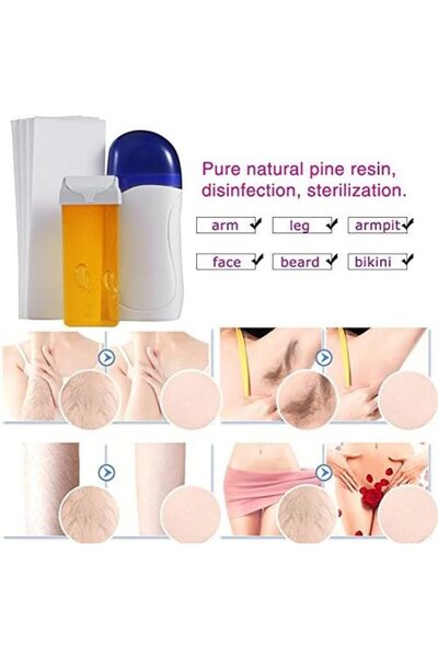 Generic Salon Hair Removal Machine Set with Wax Heater + Wax Cartridge + Hair Removal Paper (Honey)