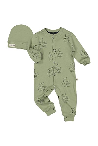 bellamombaby Şapkalı Happy Ayılı Tulum