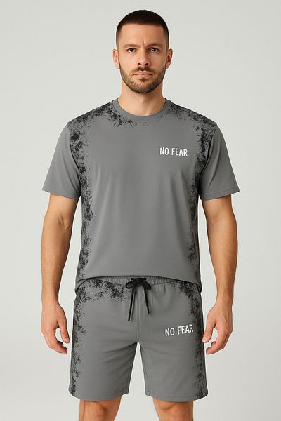 FRANCO RENZO Smoked Panel Printed Basic Men's Shorts Set