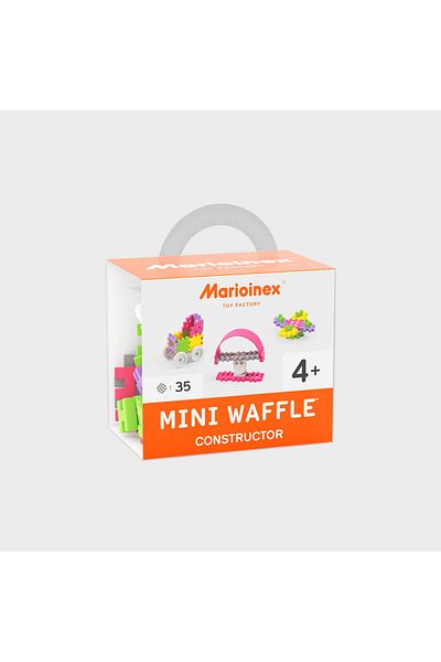 Marioinex Construction set, Constructor, 35 pieces, pink, Mini Waffles,
