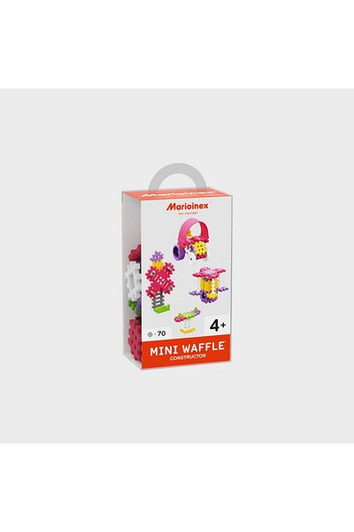 Marioinex Construction set, Constructor, 70 pieces, pink, Mini Waffles,