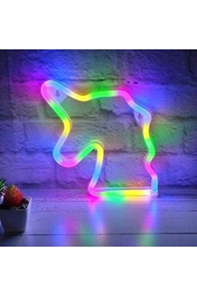 OEM Lampă de perete LED neon Unicorn multicolor cu USB 22 x 22 cm