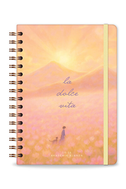 PAPERORA 2025-2026 A5 Spiralli Renkli Akademik Ajanda 16 Aylık Motivasyon Sayfalı - Manzara