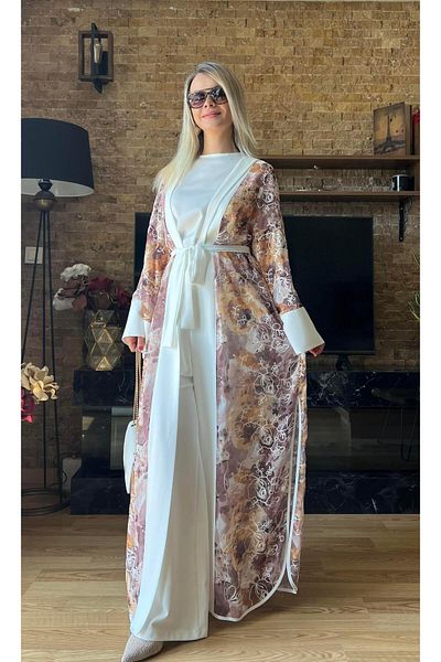Cardella Design Triple Suit, Embroidered Chiffon Jacket Triple Suit, Pants Triple Suit