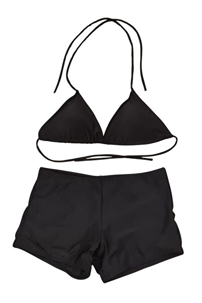 Glowzia Siyah Kadın Üçgen Şortlu Bikini Takımı