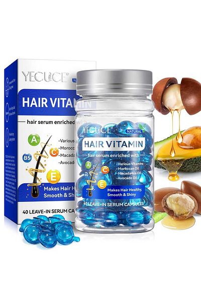 OEM Capsule premium pentru păr deteriorat cu vitamine, ulei marocan, ulei de macadamia și ulei de avocado, 40 buc.