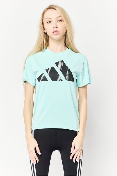 adidas Women Sportswear Fit Short Sleeves Running T-Shirt, Aqua Green