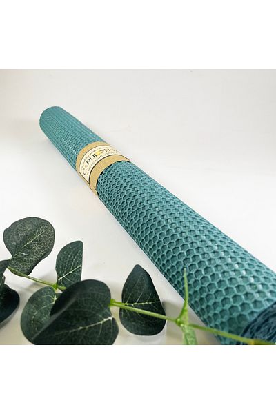 CARUL CU MIERE Lumanare nunta, botez, HANDMADE din ceara naturala model fagure 41 cm x 4,7 cm (fără aranjament)