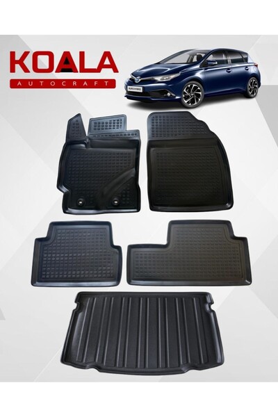 KoalaOtoTekstil Toyota Auris (2013+sonrası) Ile Uyumlu - Araca Özel Paspas ve...