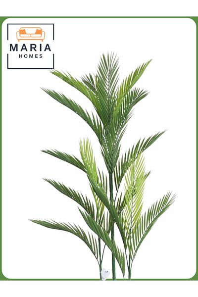 MARIA HOMES Artificial Areca Palm Tree 115 cm – Decorative Indoor Plant with Light Gray Pot