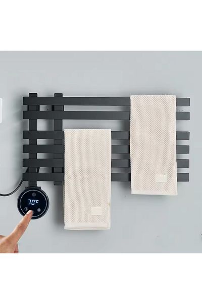 Rain Drop De la Robinetul Meu Radiator / Electric bathroom towel warmer with thermostat 55 W Low Consumption, 39x60 cm, black