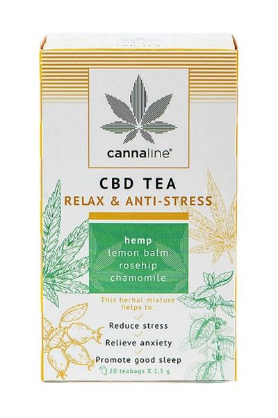 Cannaline Ceai CBD CANABIDIOL Relaxant și Antistres Vegan x20