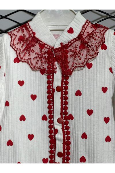 Bulut Baby Baby Girl Booties, Diamond-Embellished Lace Jumpsuit, Hat and Gloves, 100% Cotton 3Rd Jumpsuit Set