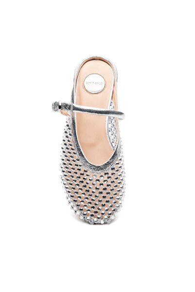 Sofia Baldi Soria Silver Textile Women's Heel Slippers