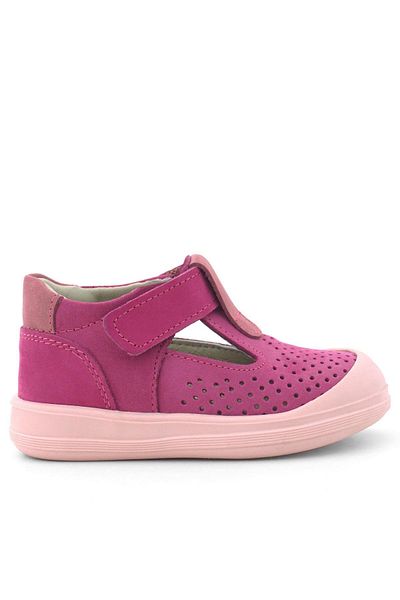 Rakerplus Shaun Genuine Leather Fuchsia Pink Velcro Anatomical Baby Sandals