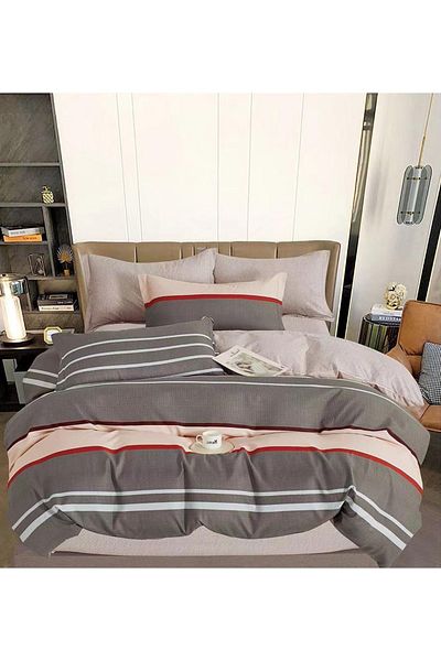 CHIRASO FINE Cotton Bedding Set, ELASTIC Sheet 180x200+25cm, Duvet Cover 200x230cm 4 Pillowcases