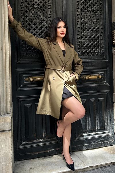 moda armanc Women's Belted Trench Coat - 9271