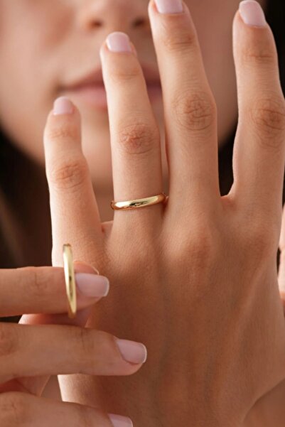 Güleryüz Altın & Pırlanta 14 Ayar Altın Içidolu Klasik Bombe Alyans 2,5 Mm