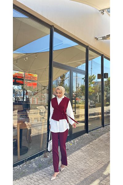 LİNA TESETTÜR Vest Pants Double Set