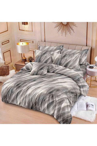 CHIRASO FINE Cotton Bedding Set, ELASTIC Sheet 180x200+25cm, Duvet Cover 200x230cm 4 Pillowcases