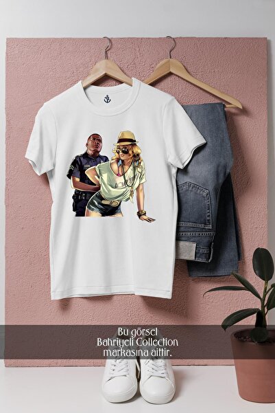 Bahriyeli Collection Oversize kroj Grand Theft Auto Djevojka i Policija Dizaj...