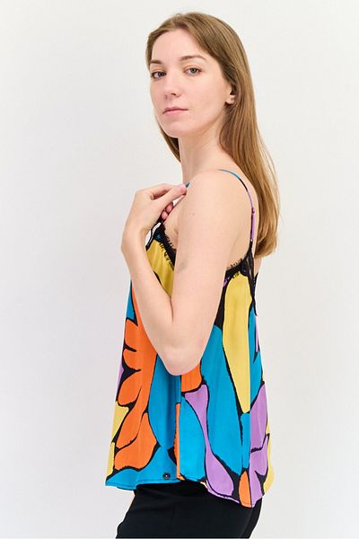 Salsa Women V Neck Abstract Print Sleeveless Tank top, Multicolor